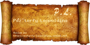 Péterfy Leopoldina névjegykártya